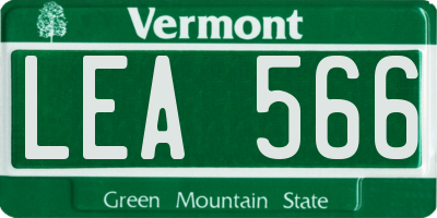 VT license plate LEA566