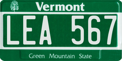 VT license plate LEA567