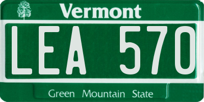 VT license plate LEA570