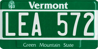 VT license plate LEA572