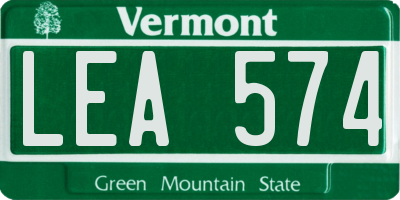 VT license plate LEA574