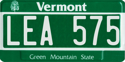 VT license plate LEA575