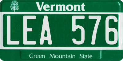 VT license plate LEA576