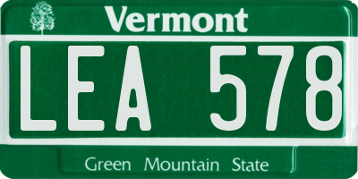 VT license plate LEA578