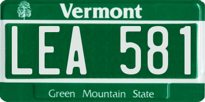 VT license plate LEA581
