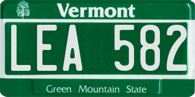 VT license plate LEA582