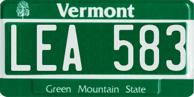 VT license plate LEA583