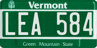 VT license plate LEA584