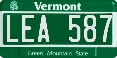 VT license plate LEA587