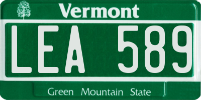 VT license plate LEA589