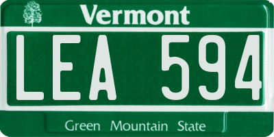 VT license plate LEA594