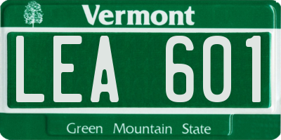 VT license plate LEA601