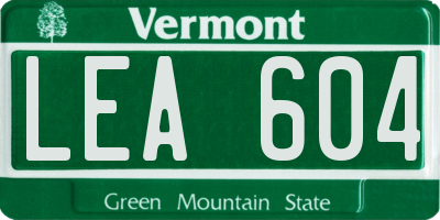 VT license plate LEA604