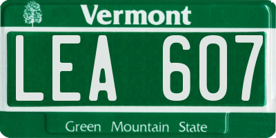 VT license plate LEA607