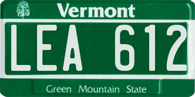 VT license plate LEA612