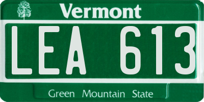 VT license plate LEA613