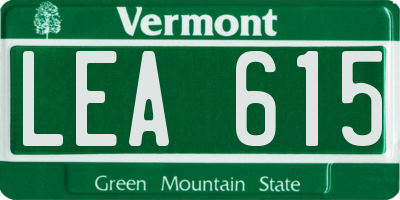 VT license plate LEA615