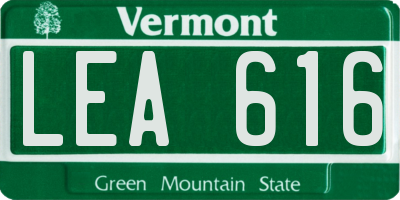 VT license plate LEA616
