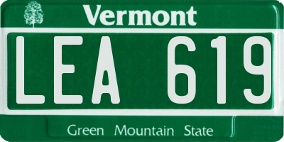 VT license plate LEA619