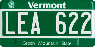 VT license plate LEA622