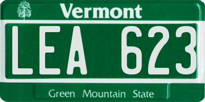 VT license plate LEA623