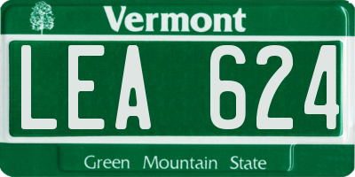 VT license plate LEA624