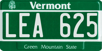VT license plate LEA625