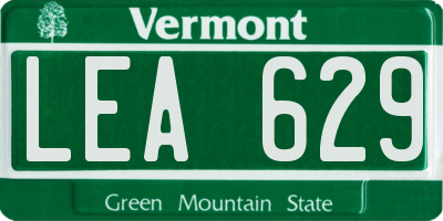 VT license plate LEA629