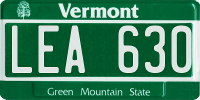 VT license plate LEA630