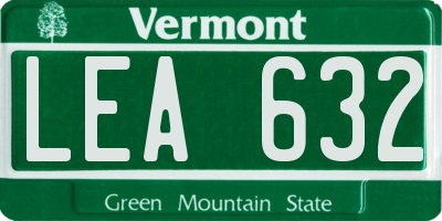 VT license plate LEA632