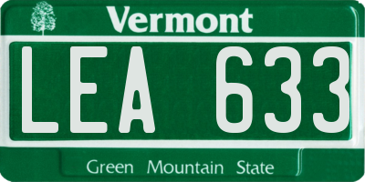 VT license plate LEA633