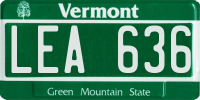 VT license plate LEA636
