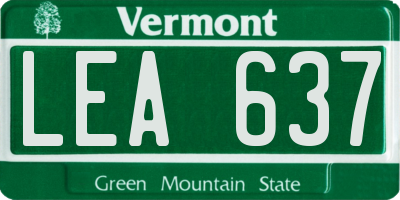 VT license plate LEA637