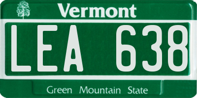 VT license plate LEA638