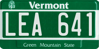 VT license plate LEA641