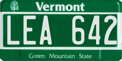 VT license plate LEA642