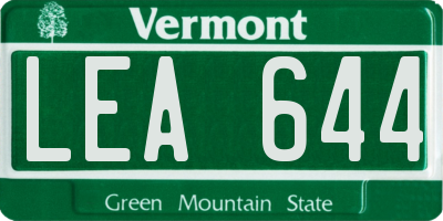 VT license plate LEA644