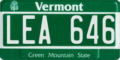 VT license plate LEA646