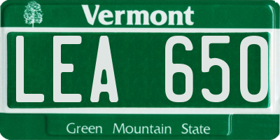 VT license plate LEA650