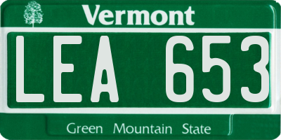 VT license plate LEA653