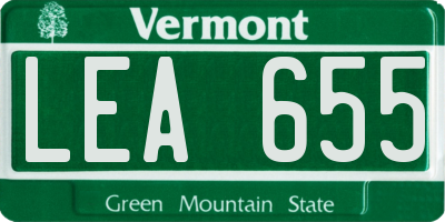 VT license plate LEA655