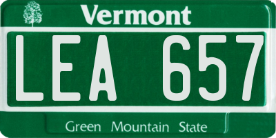 VT license plate LEA657