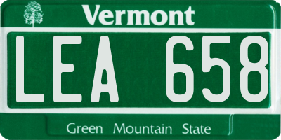 VT license plate LEA658