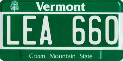VT license plate LEA660