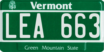 VT license plate LEA663