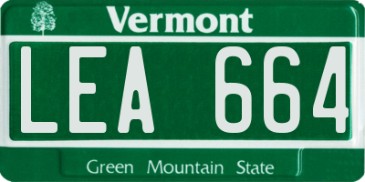 VT license plate LEA664