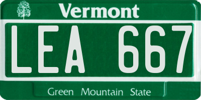 VT license plate LEA667