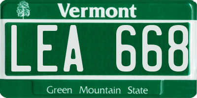 VT license plate LEA668