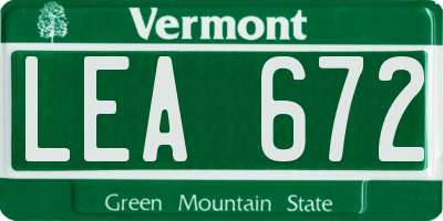 VT license plate LEA672