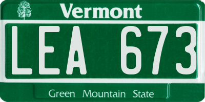 VT license plate LEA673